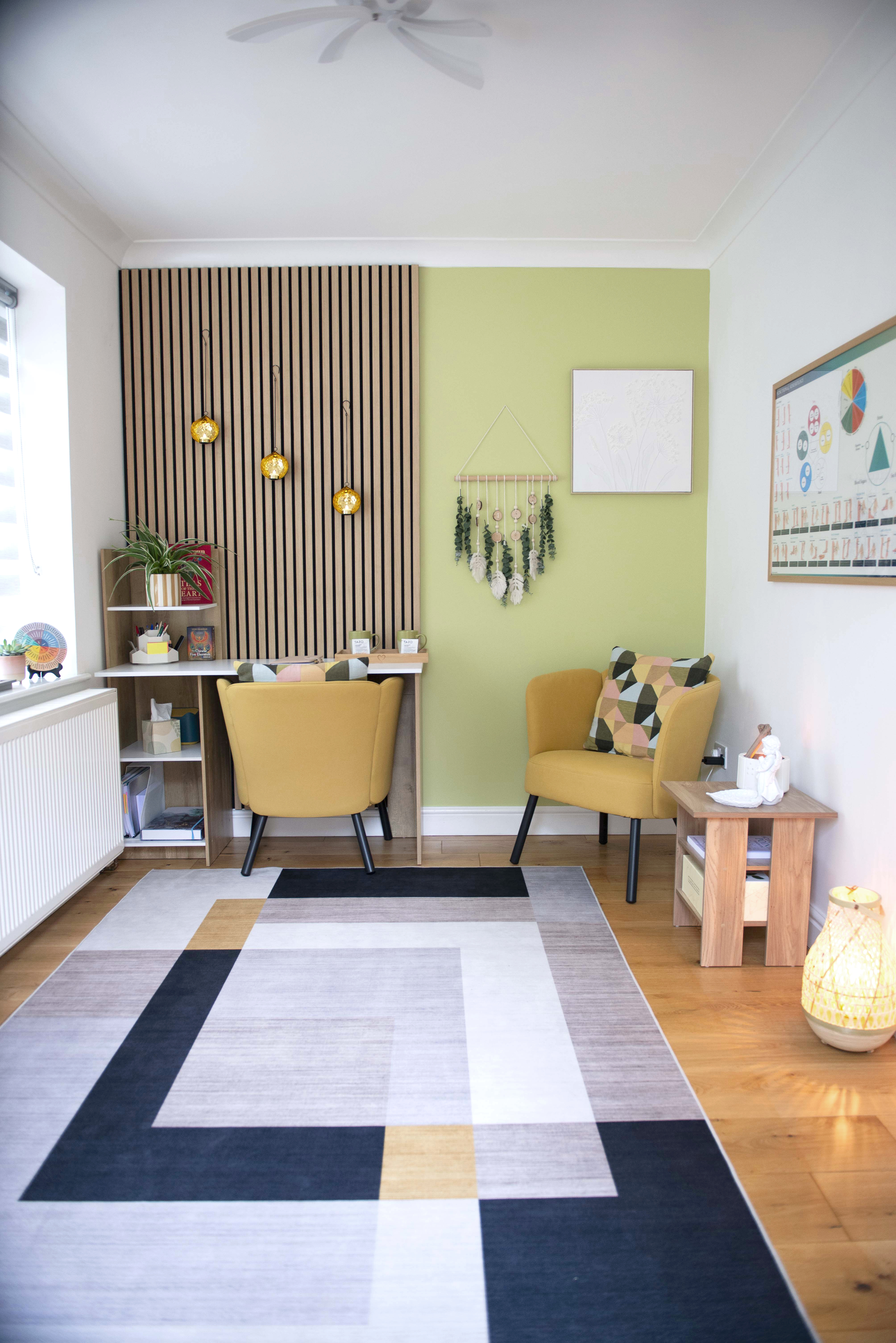 The therapy room prepared for a session